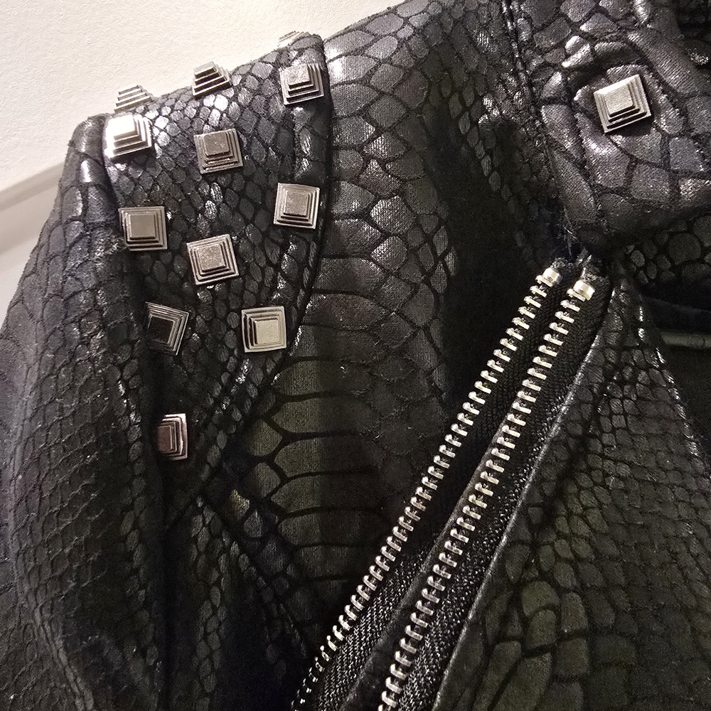 Fashion Brand Company Black Textured Leather Jacket - Picture 4 of 7